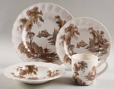 The Old Mill Brown Multicolor 4 Piece Place Setting