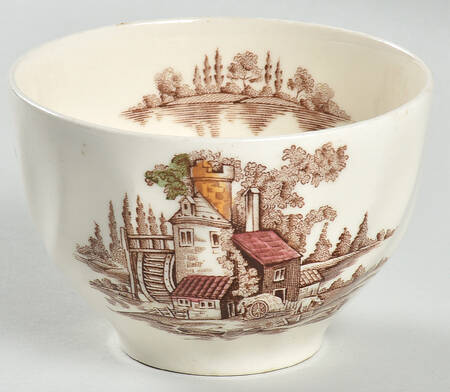 The Old Mill Brown Multicolor Open Sugar Bowl