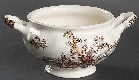The Old Mill Brown Multicolor Sugar Bowl No Lid