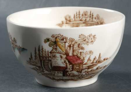The Old Mill Brown Multicolor Open Sugar Bowl
