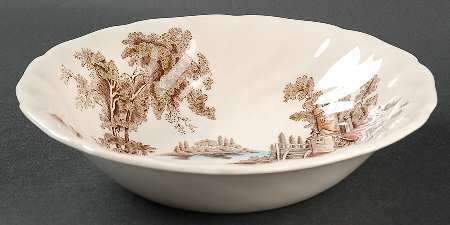 The Old Mill Brown Multicolor Coupe Soup Bowl