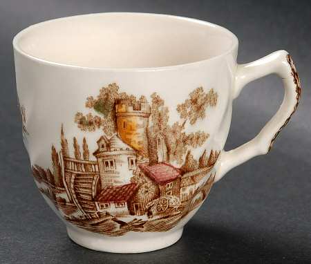 The Old Mill Brown Multicolor Flat Demitasse Cup