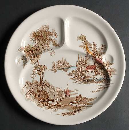 The Old Mill Brown Multicolor Grill Plate