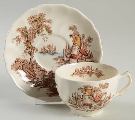 The Old Mill Brown Multicolor Oversized Cup & Saucer Set