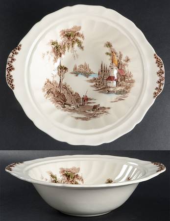 The Old Mill Brown Multicolor Round Vegetable No Lid