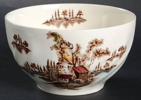 The Old Mill Brown Multicolor Cranberry Bowl