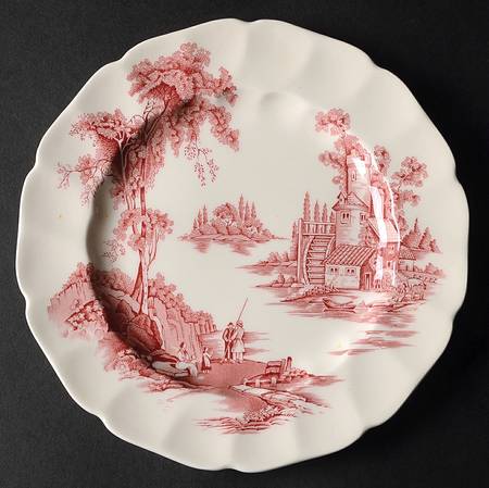 The Old Mill Pink Salad Plate