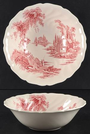 The Old Mill Pink 8" Round Vegetable Bowl