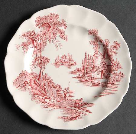 The Old Mill Pink Bread & Butter Plate