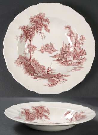 The Old Mill Pink Rim Soup Bowl