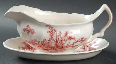 The Old Mill Pink Gravy Boat & Underplate/Relish