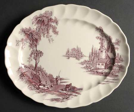 The Old Mill Purple 12" Oval Serving Platter
