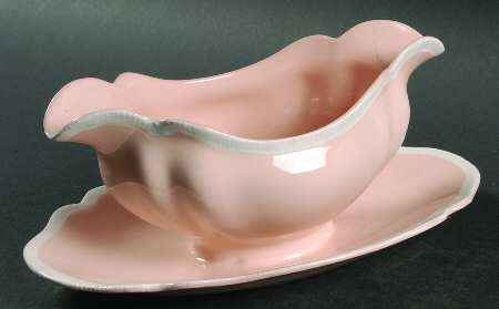 Old Staffordshire Gravy Boat with Attached Underplate