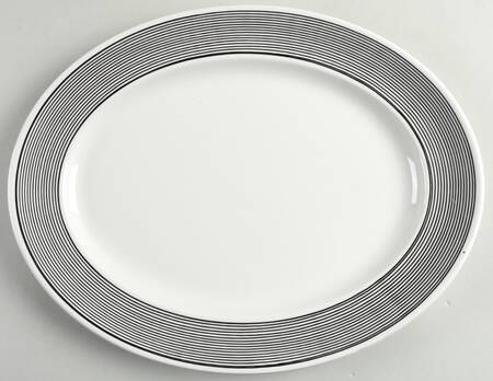 Orbit (Black & White) 13" Oval Serving Platter