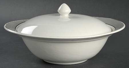 Orbit (Black & White) Round Covered Vegetable