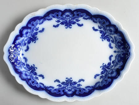 Oregon (Flow Blue) 16" Oval Serving Platter