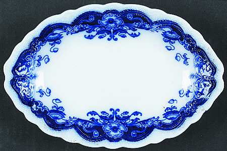 Oregon (Flow Blue) Relish/Gravy Underplate