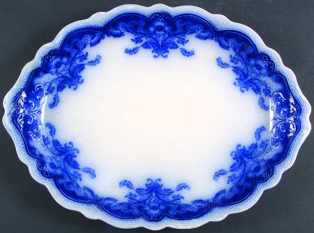 Oregon (Flow Blue) 17" Oval Serving Platter