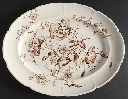 Oriental Rose 12" Oval Serving Platter