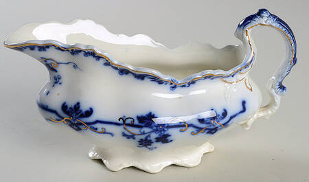 Oxford (Flow Blue) Gravy Boat