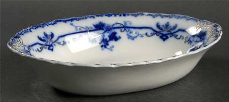 Oxford (Flow Blue) 8" Oval Vegetable Bowl