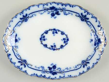 Oxford (Flow Blue) 11" Oval Serving Platter