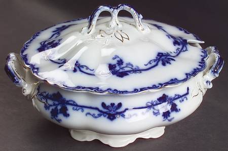 Oxford (Flow Blue) Tureen &  Lid