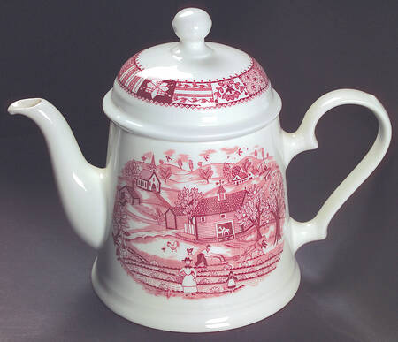Patchwork Farm Pink Teapot & Lid