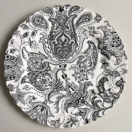 Paisley Black Salad Plate
