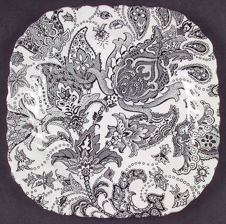 Paisley Black Snack Plate