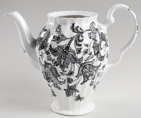 Paisley Black Coffee Pot No Lid