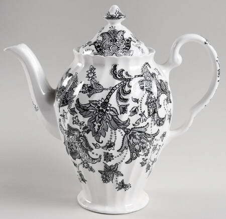 Paisley Black Coffee Pot & Lid