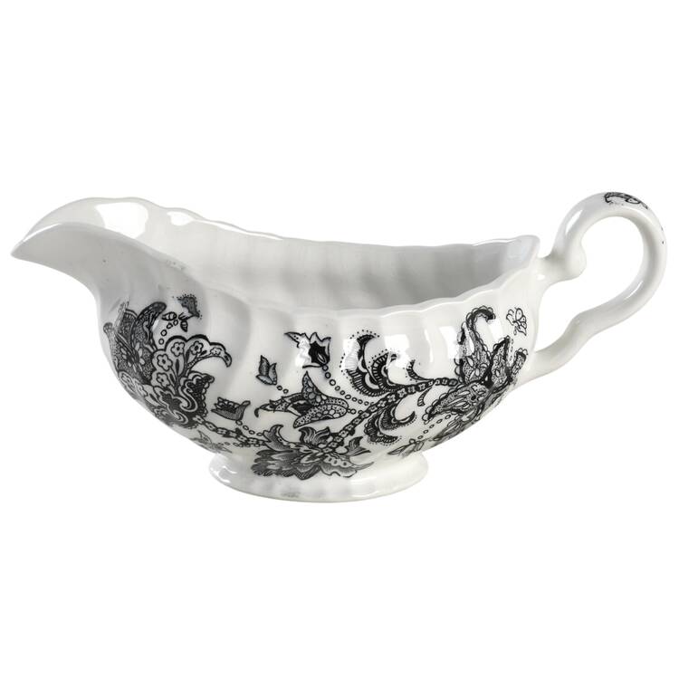 Paisley Black Gravy Boat