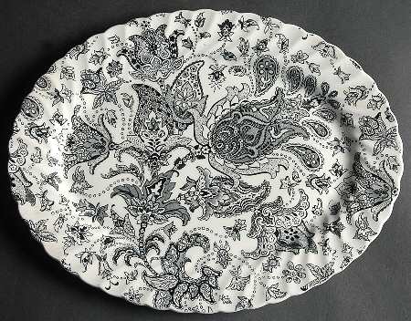 Paisley Black 12" Oval Serving Platter