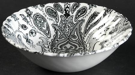 Paisley Black Coupe Cereal Bowl