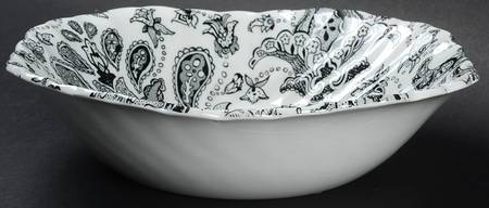 Paisley Black Square Soup Bowl