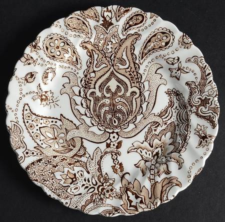 Paisley Brown Bread & Butter Plate