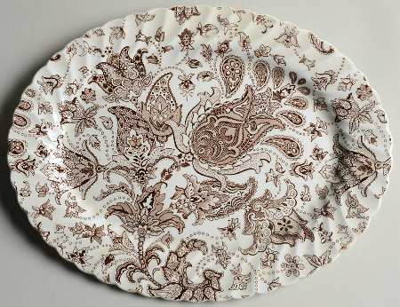 Paisley Brown 12" Oval Serving Platter