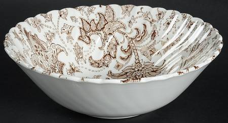 Paisley Brown 8" Round Vegetable Bowl