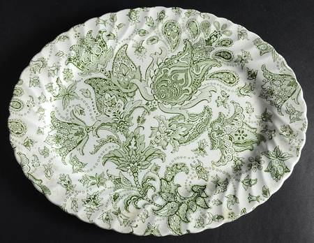 Paisley Green 12" Oval Serving Platter