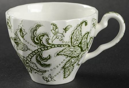 Paisley Green Flat Cup