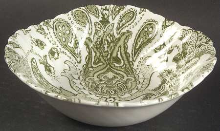 Paisley Green Square Cereal Bowl