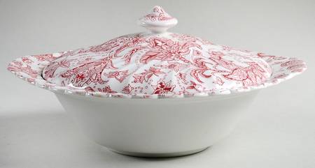 Paisley Red 8" Round Vegetable Bowl