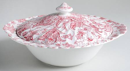 Paisley Red Round Covered Vegetable