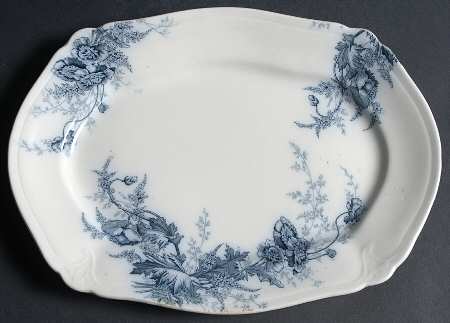 Paris Blue Green 11" Oval Serving Platter
