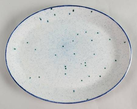 Patio Blue 14" Oval Serving Platter