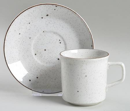 Patio Brown Flat Cup & Saucer Set
