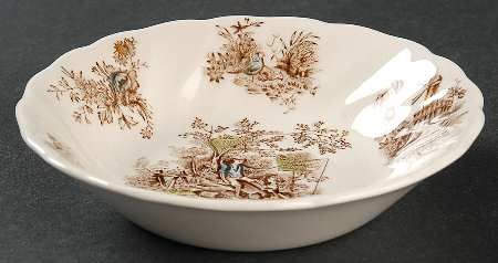 Pastorale Toile De Jouy Brown Multicolor Fruit/Dessert (Sauce) Bowl