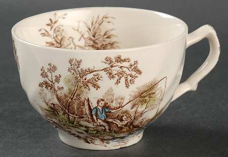 Pastorale Toile De Jouy Brown Multicolor Flat Cup