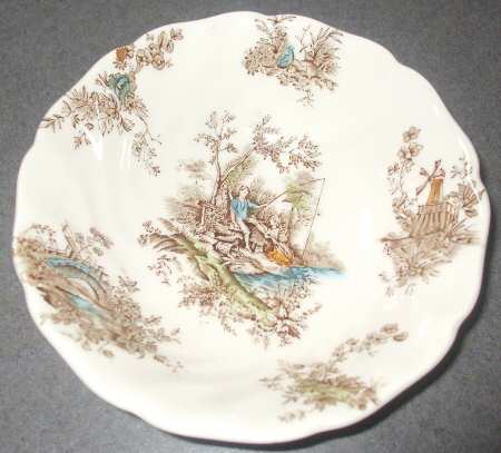 Pastorale Toile De Jouy Brown Multicolor Coupe Cereal Bowl